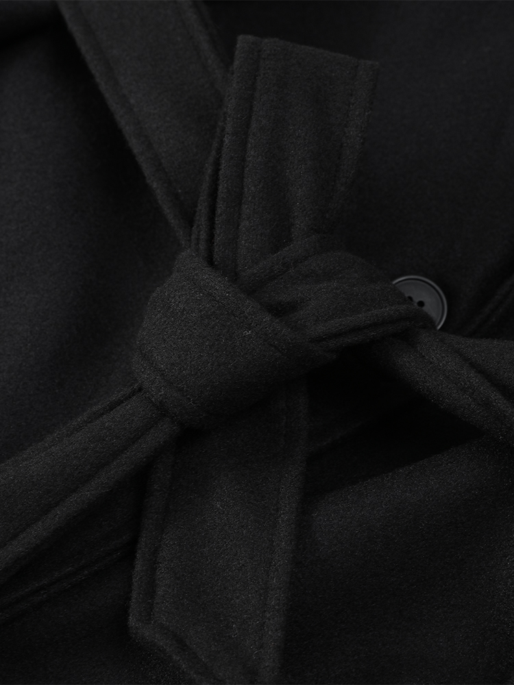 女性のためのエレガントなモノクロウールコート,ラペルオーバーコート,長袖,ボタン,シック,通勤,ストリートウェア,ファッション,秋,冬,2024