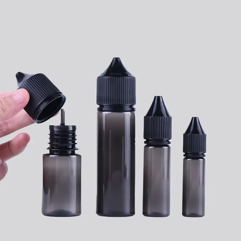 5Pcs10-200ml PET Empty Bottle Plastic Oil Filling Bottle Portable Dropper Bottles Squeezable Container for Liquid Jar Juice