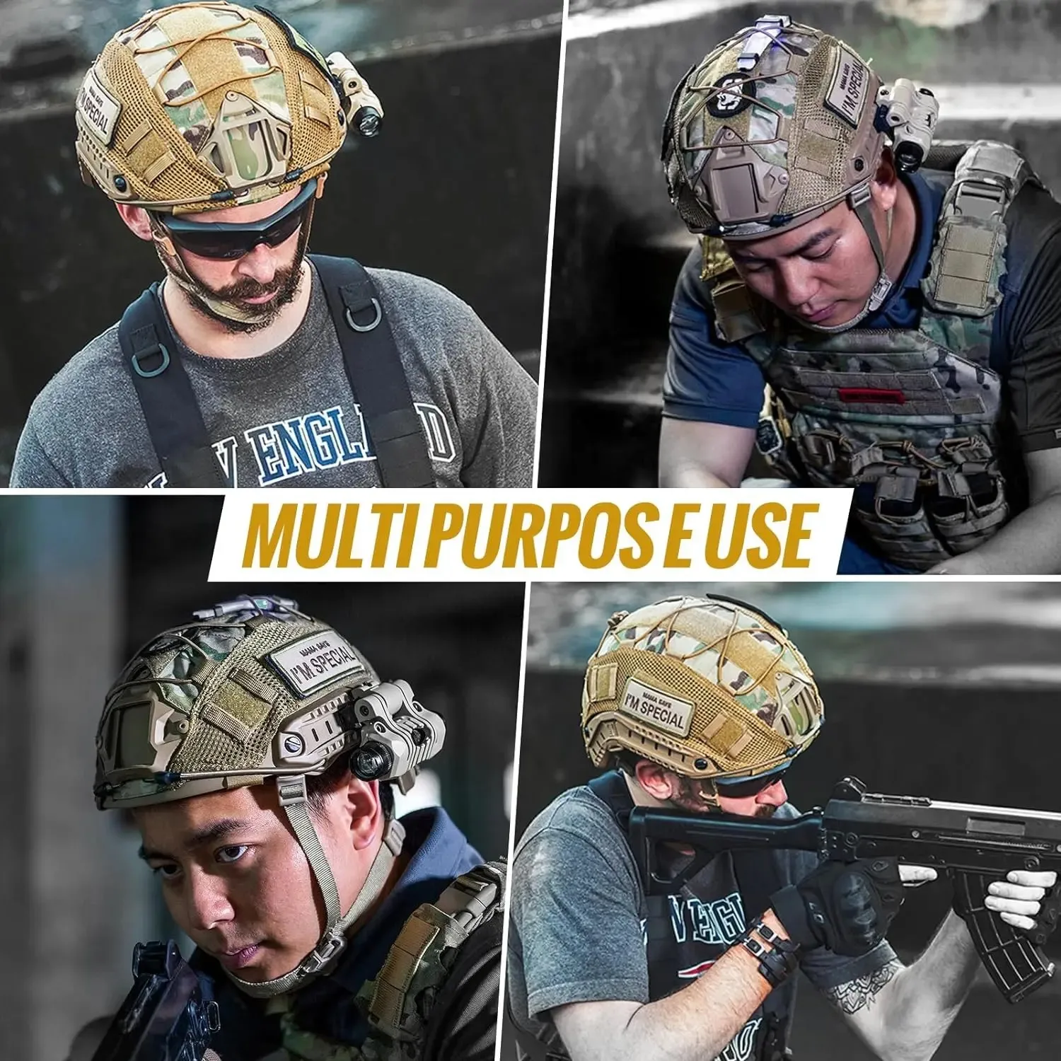 Taktische Helmabdeckung Fast Helm Multi-Camo Helmabdeckung für Airsoft Helm Paintball CS Wargame Sport Jagd Schießausrüstung