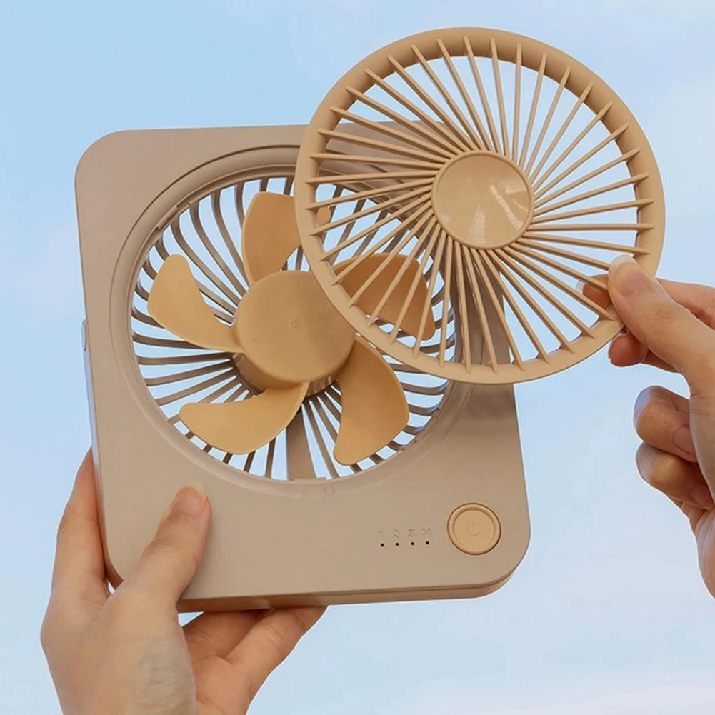 ポータブルデスクトップファン,USBデスクファン,空気圧縮機,4スピード操作,オフィスおよび家庭用