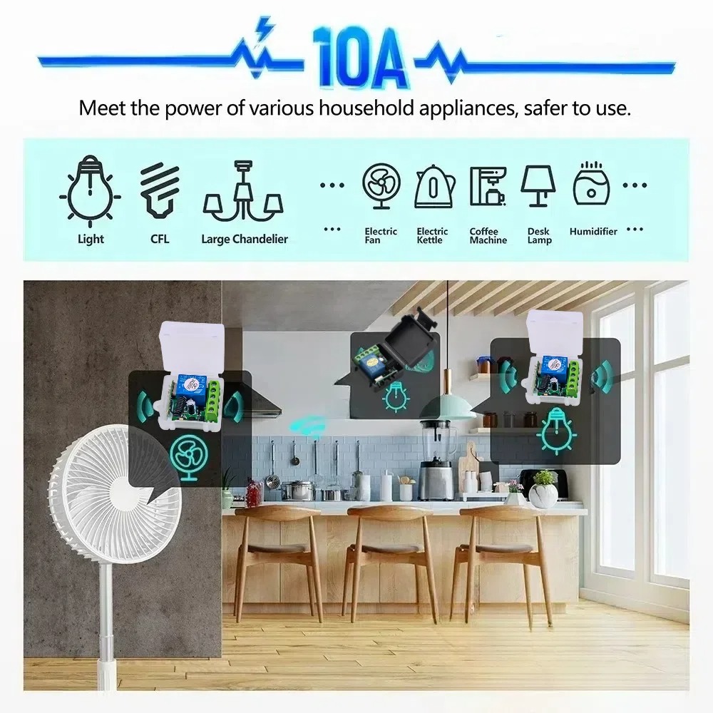 433Mhz Universal Wireless Remote Control Switch DC 12V 1CH Relay Receiver Module RF EV1527 Learning Code Transmitter