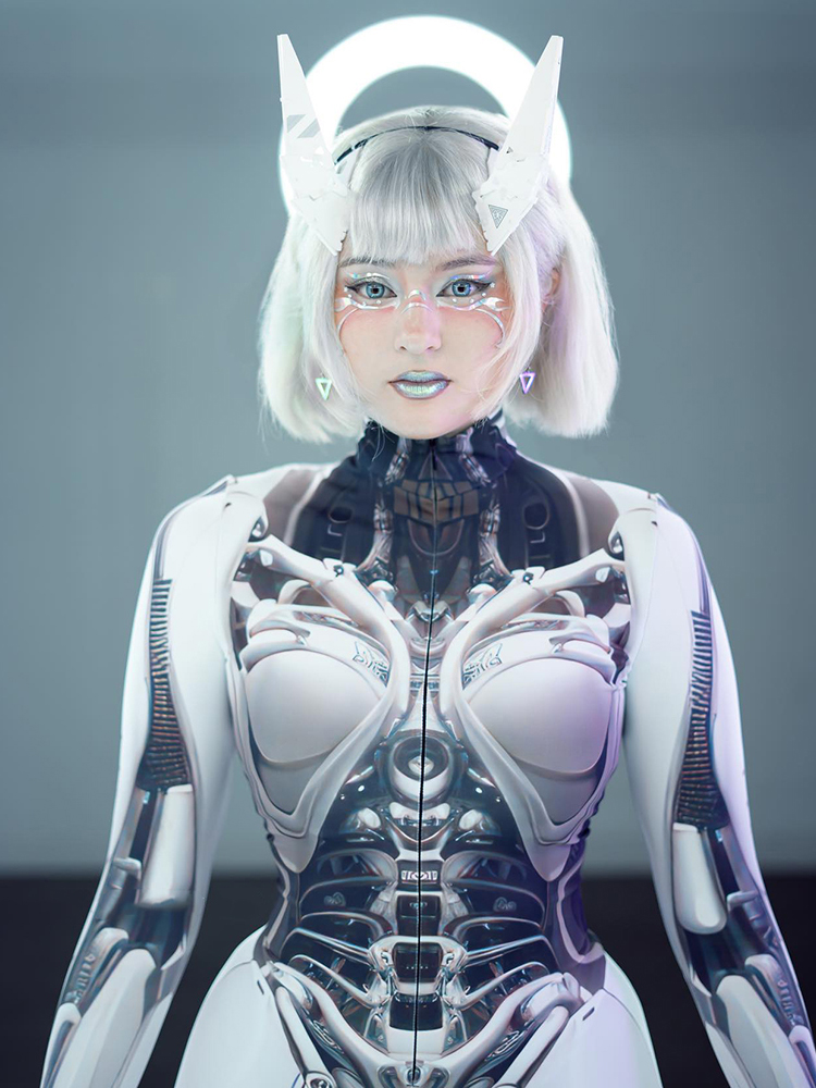 AltGoth サイバーパンクコスプレボディコンジャンプスーツ女性ストリート Y2k モールゴシック 3D プリント長袖ロンパースエモアニメ服