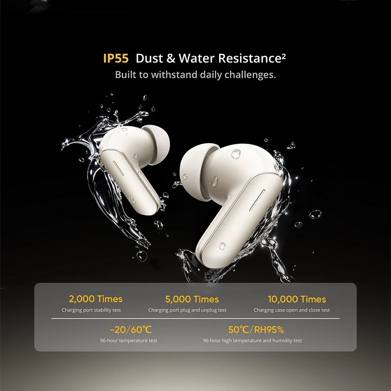 Global Version realme Buds Air 7 52dB Smart Active Noise Cancellation 12.4mm Deep Bass Driver Bluetooth5.4 360 ° Spatial Audio Effect IP55 oortelefoon