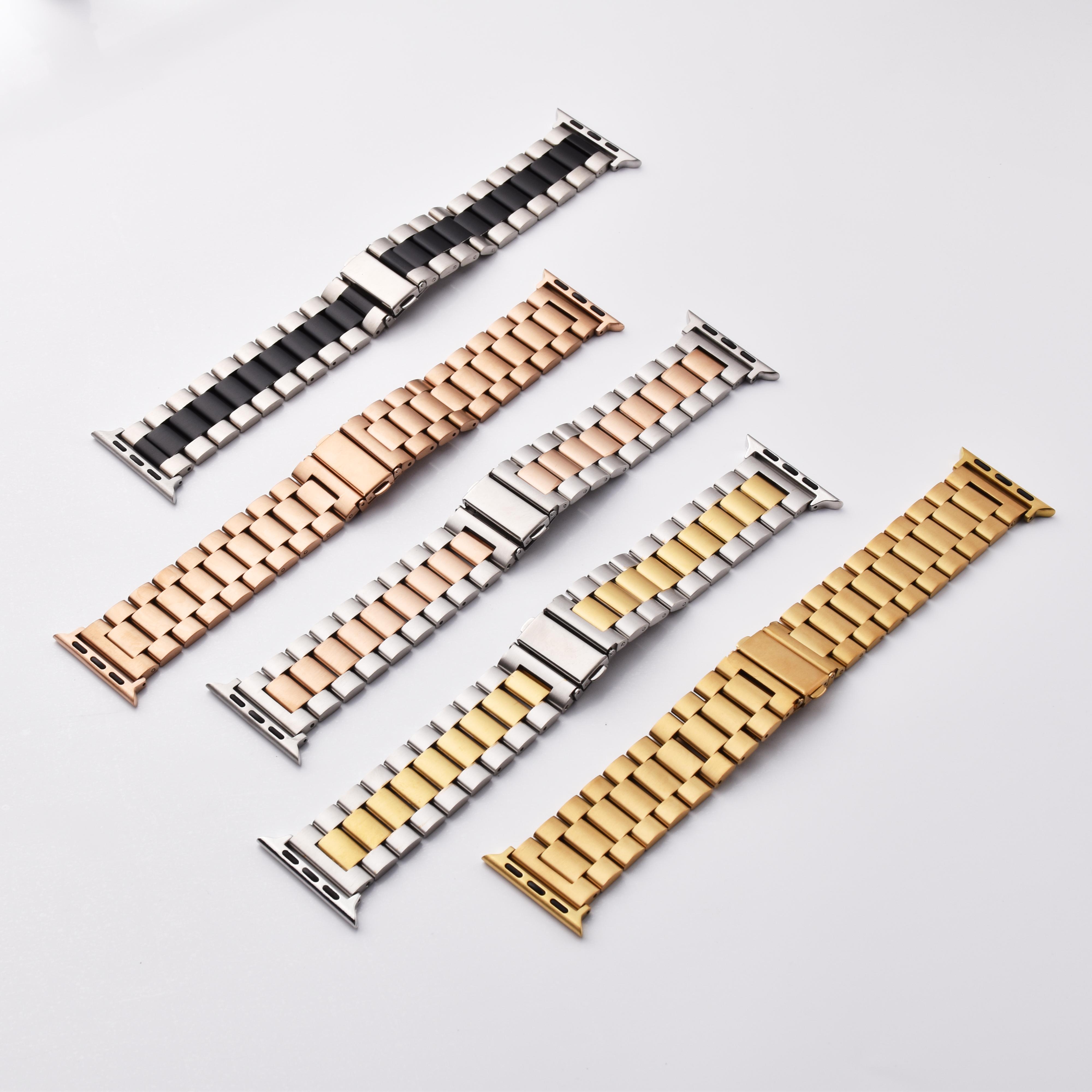 สายสแตนเลสสําหรับ Apple Watch band 38/42 มม.41 มม.40/44 มม.45 มม.49 มม.Series 9 8 7 6 SE Ultra 54321 บน iWatch สร้อยข้อมือโลหะ