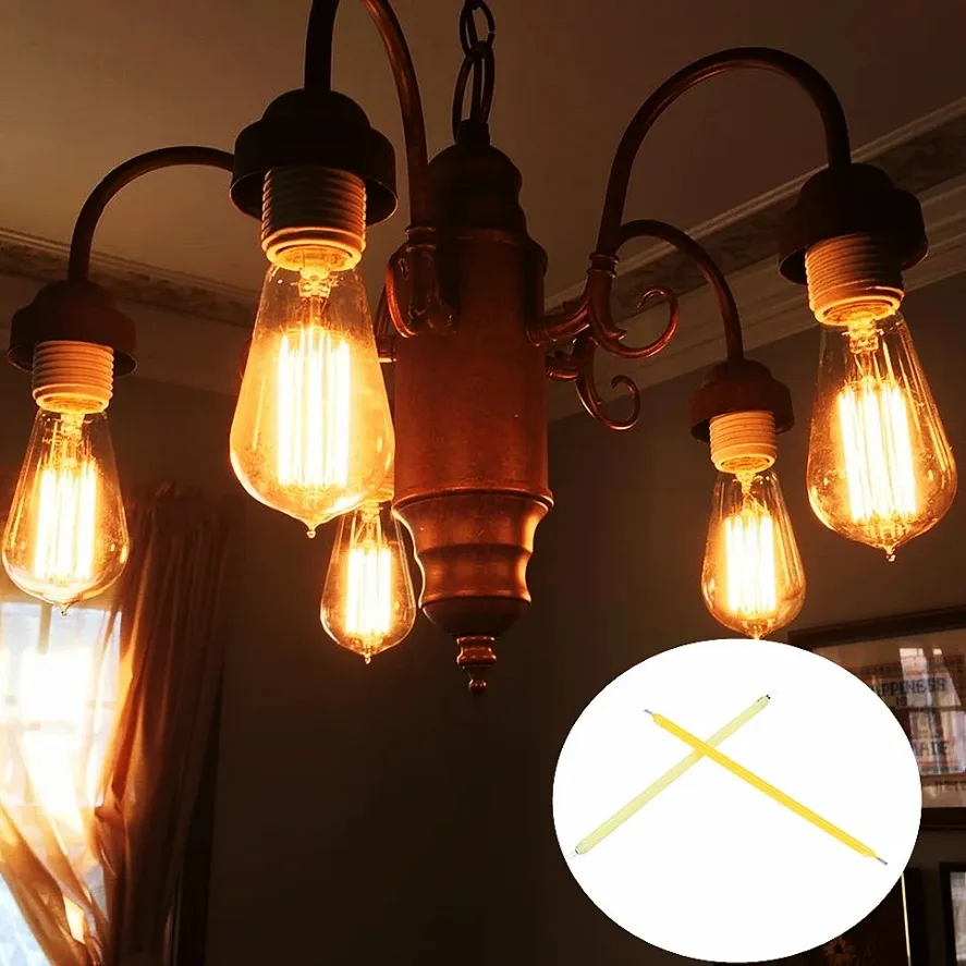 10PCS 3V COB LED Filament Edison หลอดไฟอะไหล่หลอดไส้ไดโอดอุปกรณ์เสริมหลายสีวันหยุดตกแต่ง