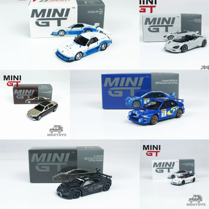 Литая под давлением модель автомобиля MINI GT 1:64 RX7 / Impreza WRC98 / 750S / S680 / AZ-1 / F1
