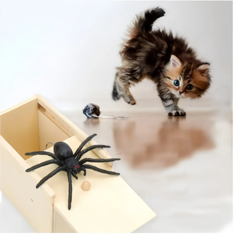 ตลก Prank กล่องแมงมุมปลอมของเล่นงูเล่นตลกนํากลับมาใช้ใหม่กระโดด Scare ของเล่นตลก Trick ของเล่นเพื่อนปลอดสารพิษ PARTY Props ของขวัญ Prank