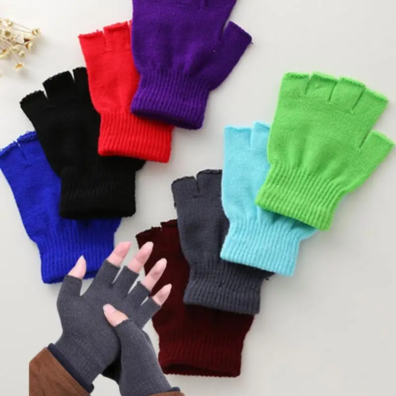 1 Paar halbe Finger finger lose Handschuhe für Frauen und Männer Woll gestrickte Handgelenk handschuhe Outdoor-Radfahren Stretch finger lose Handschuhe heiß
