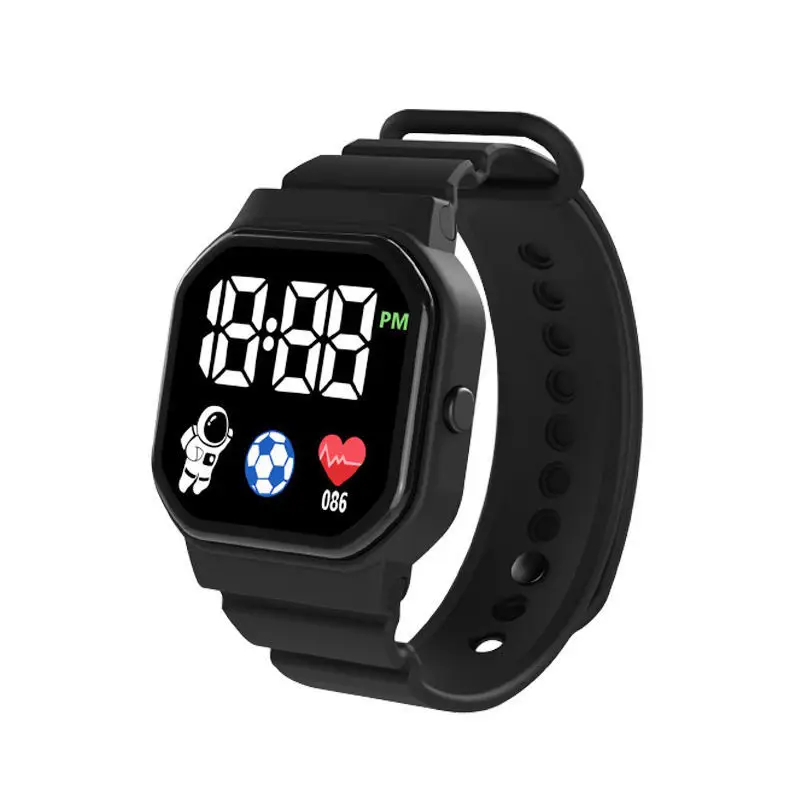 Led relógio infantil esporte relógios digitais spaceman pulseira de silicone bonito relógio de pulso eletrônico para meninos meninas estudantes presente