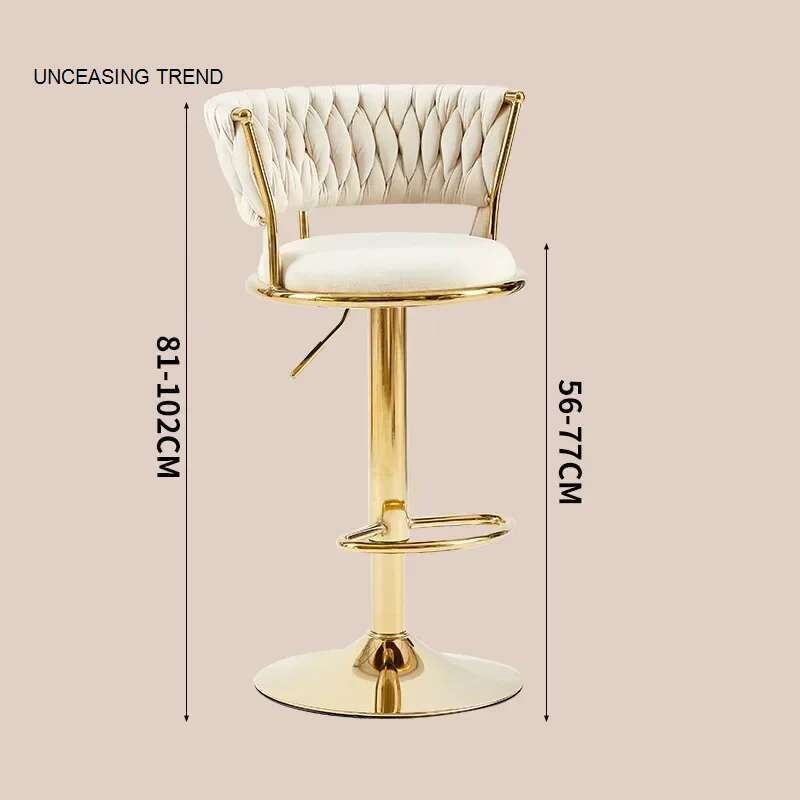 Taburete alto con silla de Bar giratoria Simple, respaldo nórdico de una silla, muebles modernos, taburete de Bar de esponja de alta elasticidad