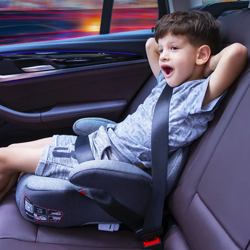 พับรถเด็กปลอดภัยที่นั่งเด็กแบบพกพารถ Booster เบาะนั่ง ISOFIX Interface เด็กรถที่นั่งสำหรับ3 ~ 12ปีเก่า