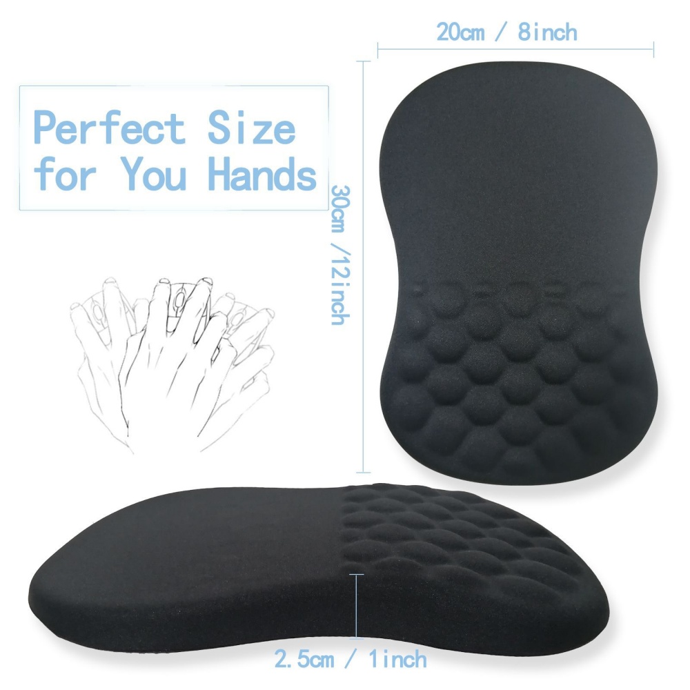 Ergonomic Wrist Support Mouse Pad: Non-Slip High-Elastic Memory Cotton – Comfortable & Durable for PC/Laptop (Home/Office)​