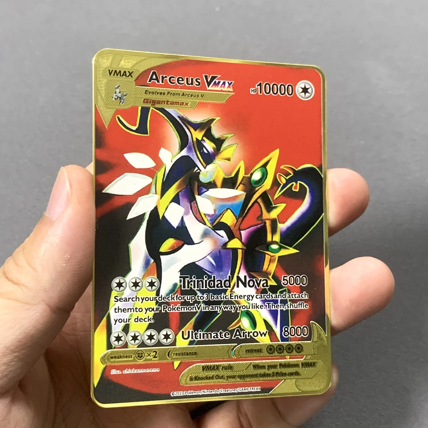 999999   คะแนน HP Pokemon การ์ดโลหะ Charizard โลหะสีทอง Super การ์ดการ์ดภาษาอังกฤษ Mewtwo Vmax Mega อะนิเมะคอลเลกชันเกมของขวัญ