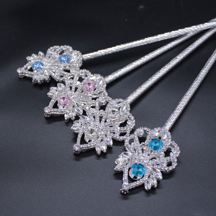 Metal Rhinestone Goddess Athena Fairy Wand Children's Runway Scepter Pageant Party Props L43.5cm