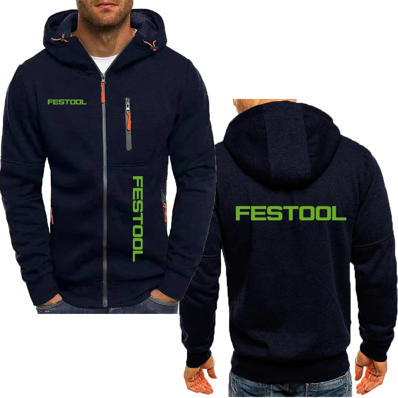 봄과 가을 남성 후드 자켓 Festool 도구 인쇄 패션 캐주얼 y2k 남성 까마귀 양털 코튼 남성 까마귀