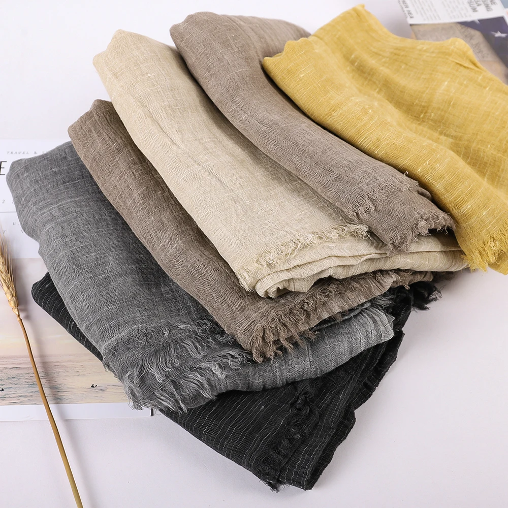 Moda nova algodão pashmina xales lisos feminino cor sólida cachecol envolve cachecóis lenço muçulmano hijab senhora outono inverno quente