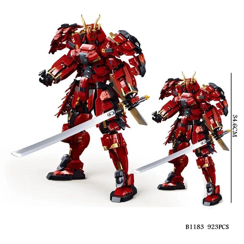Xinban-flame Warrior mechaビルディングブロック,モデルレンガ,mechの置物,オフィスの装飾ディスプレイ,子供のおもちゃ,DIY,923個