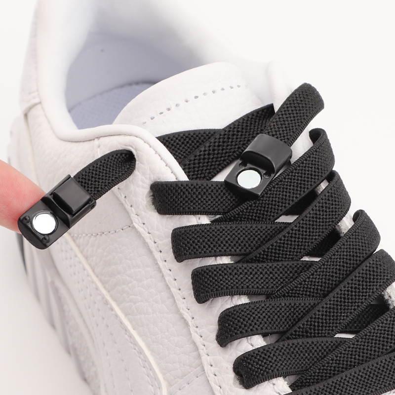 Novo notie cadarços de sapato magnético clipe plana elástico estiramento cadarços tênis mulher dos homens crianças casual cadarço para aj af1