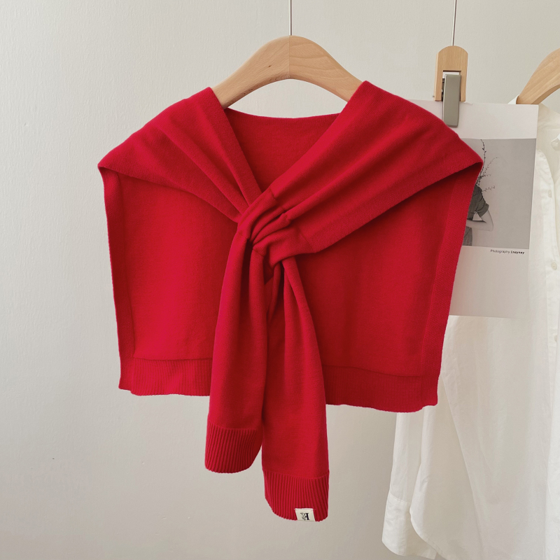 Spring Autumn Women's Cross Knitted oulder Wrap Ne Protection Small awl High End Woolen Scarf Air Conditioned Room Fake...