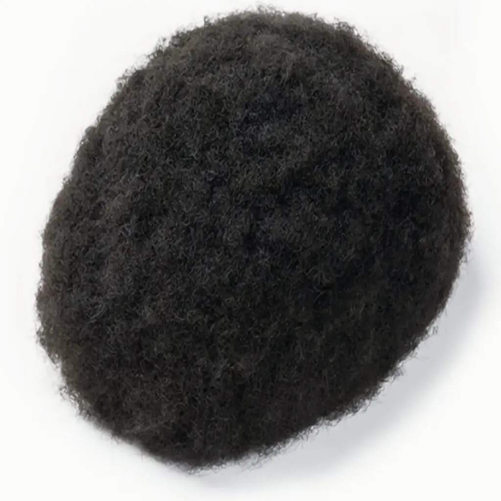 NLW 4มม. Afro Curl ระบบเปลี่ยนผมผู้ชาย10*8ผมลูกไม้เต็มชิ้นผมเทียมหน่วยฐาน