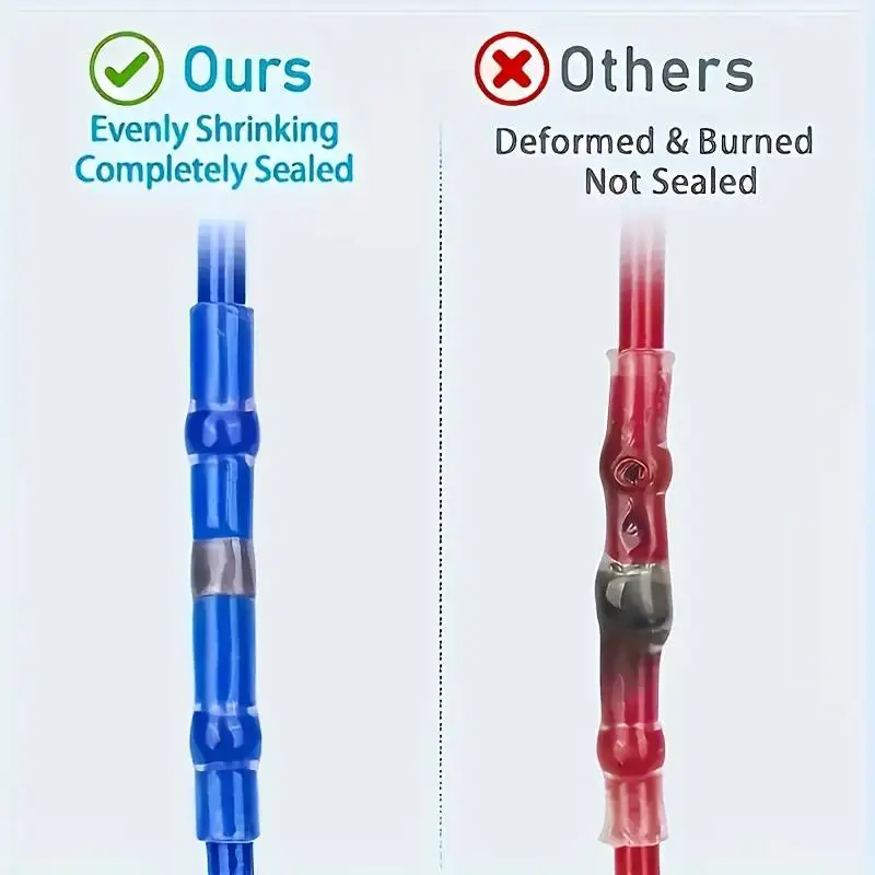 Solder Seal Heat Shrink Waterproof Butt Wire Connectors Terminals Electrical Copper with A Soldering Sleeve Bullet Connector