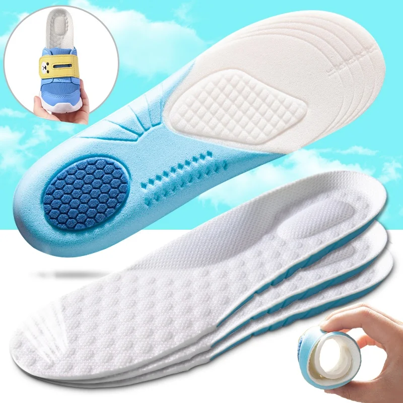 เด็ก Orthopedic Insoles สำหรับเด็ก Plantar Fasciitis Arch สนับสนุน Orthotic Comfort รองเท้าโฟมหน่วยความจำกีฬา Running Insole