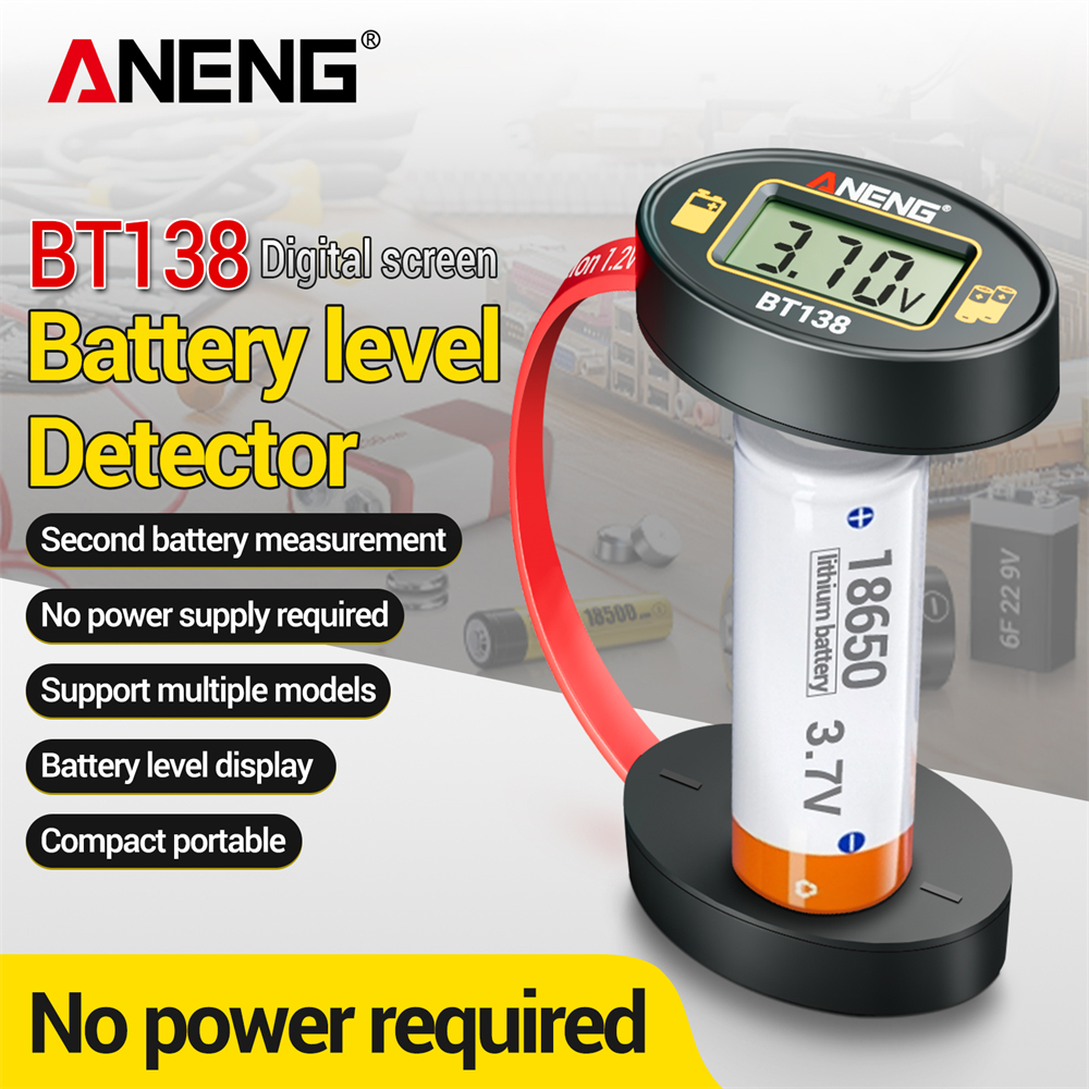 Probador de batería ANENG BT138, Detector Digital de batería de litio, probador de capacidad, pantalla, analizador a cuadros, prueba de pila de botón AAA AA