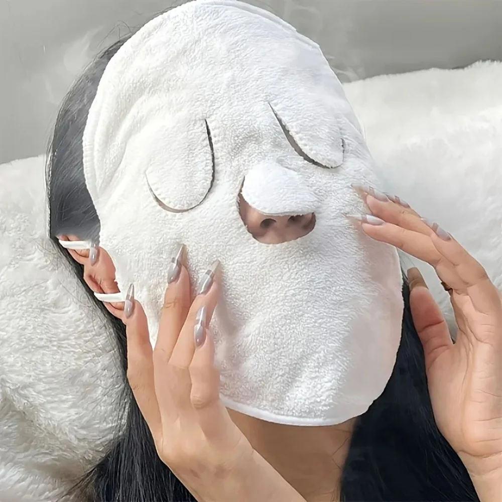 Máscaras reutilizáveis de toalha facial com compressa quente e fria - Vaporizador facial hidratante para cuidados com a pele quente e fria, macia, suave