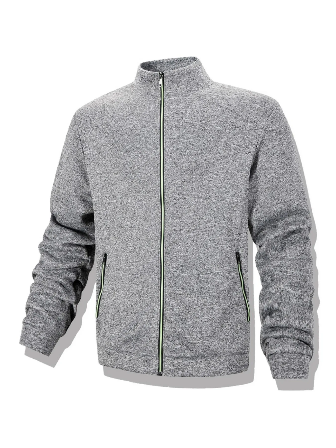 Jaqueta de moletom casual masculina com zíper completo cardigan gola jaqueta outono inverno masculino ao ar livre casaco quente à prova de vento