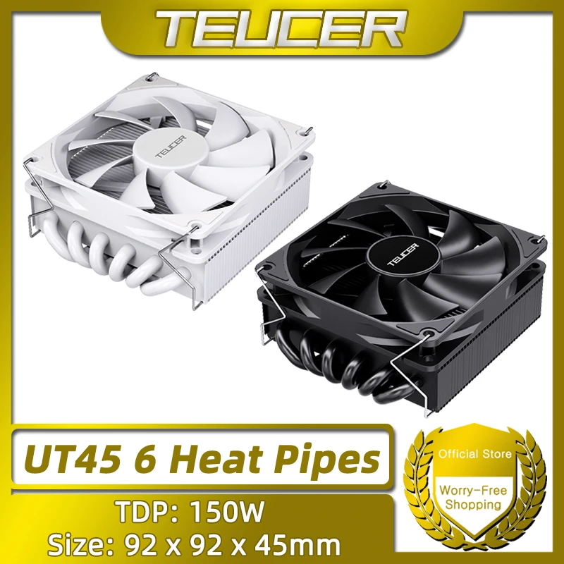 TEUCER UT45 6 тепловых трубок, кулер для процессора TDP, 150 Вт, радиатор воздушного охлаждения корпуса ITX, совместимый с AM5 AM4 и Intel LGA1700 1200 2011