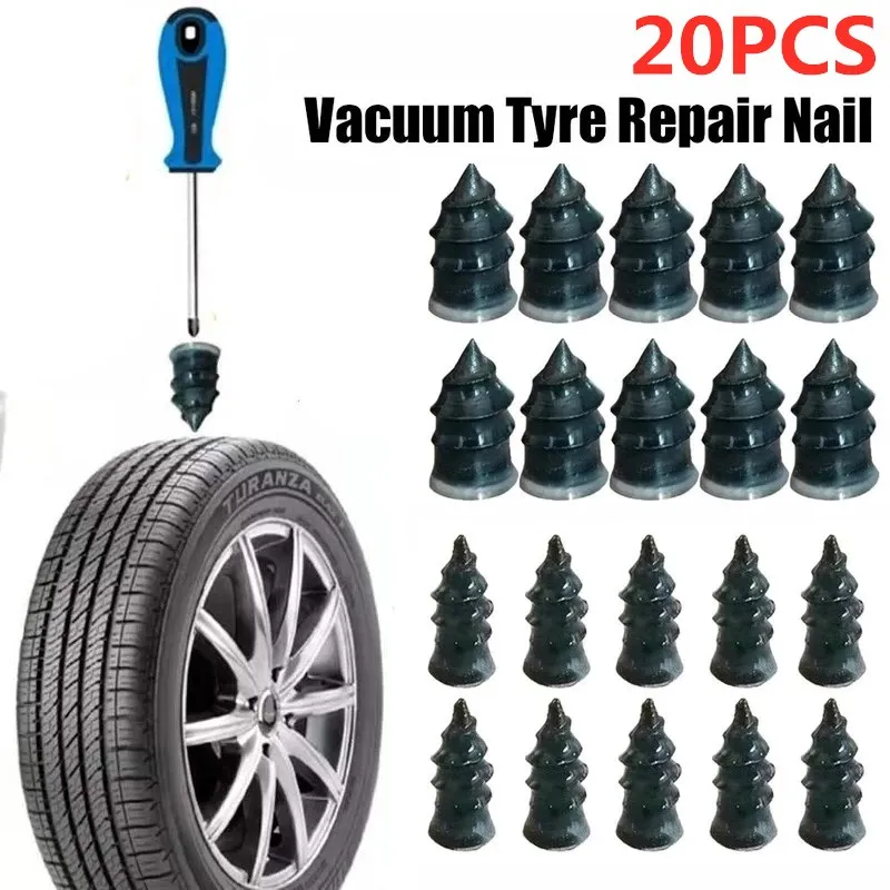 Kit de clavos para reparación de neumáticos de motocicleta, 5/20 piezas, Universal, sin cámara, para coche, Scooter, bicicleta, clavos de goma, accesorios de reparación de pinchazos en neumáticos