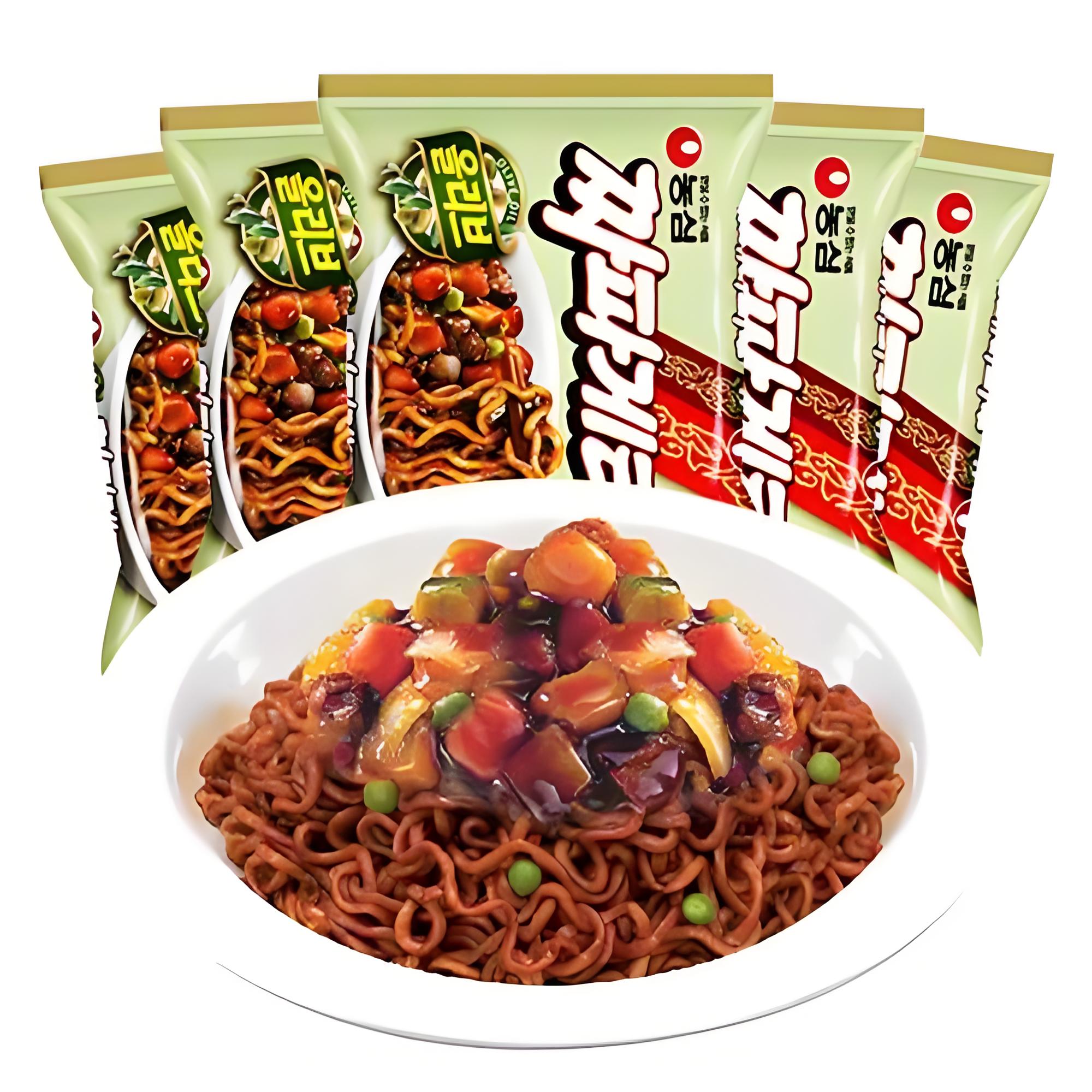 NONG SHIM，Jajang - Myeon Instant Noodles，Pack of 5, 140g per pack