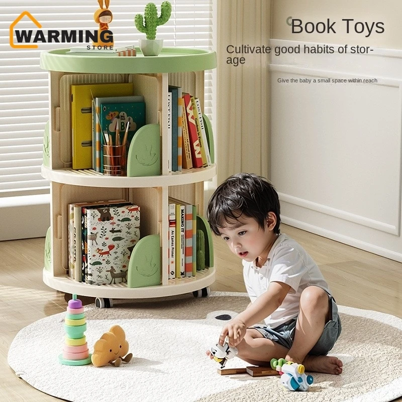 Estantería multifuncional para niños, armario de almacenamiento, esquina giratoria móvil multicapa para sala de estar, novedad