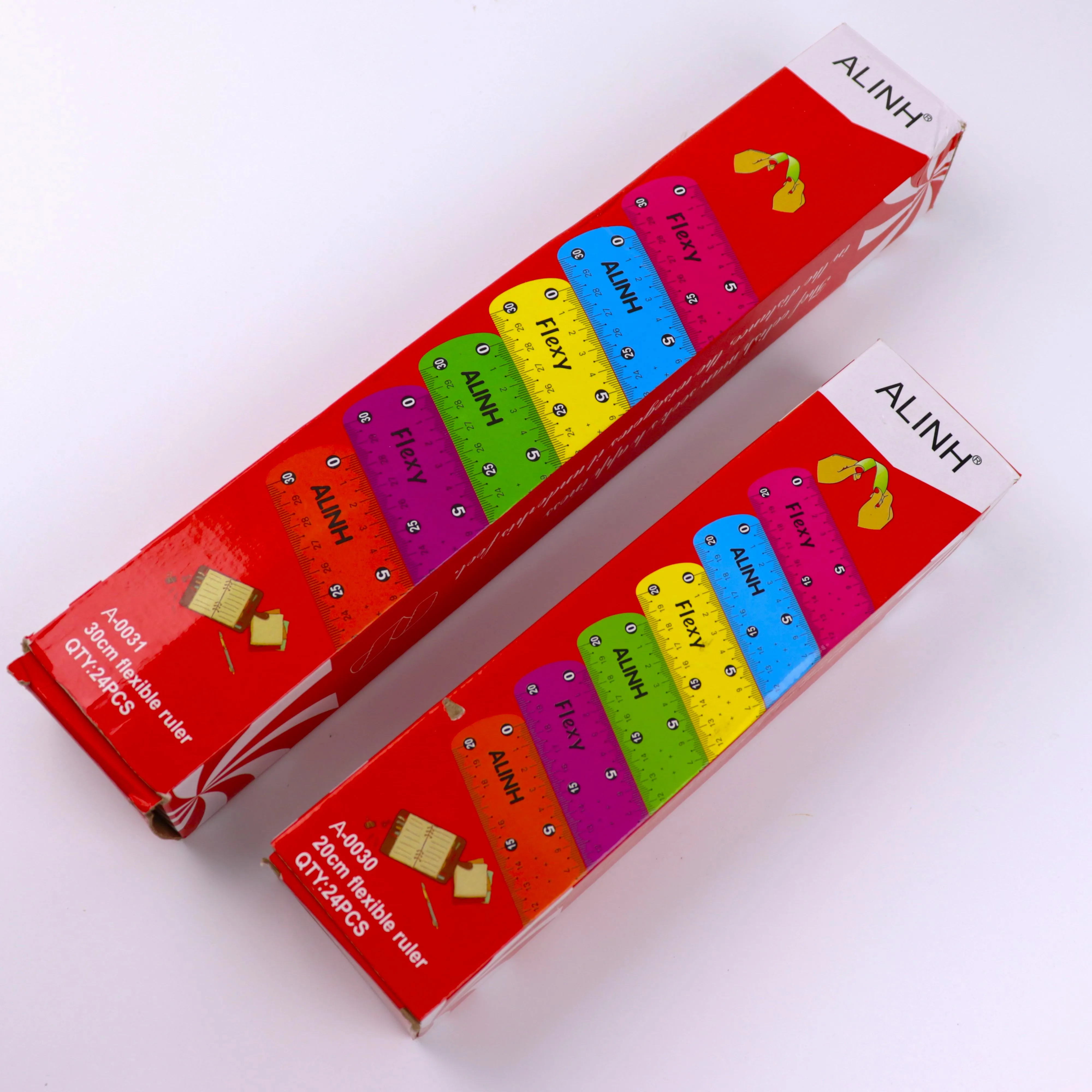 5 righelli flessibili in plastica trasparente di colore di vendita 0.98 pollici e 20cm/30 cmmillimetro 6 colori righello in plastica trasparente trasparente