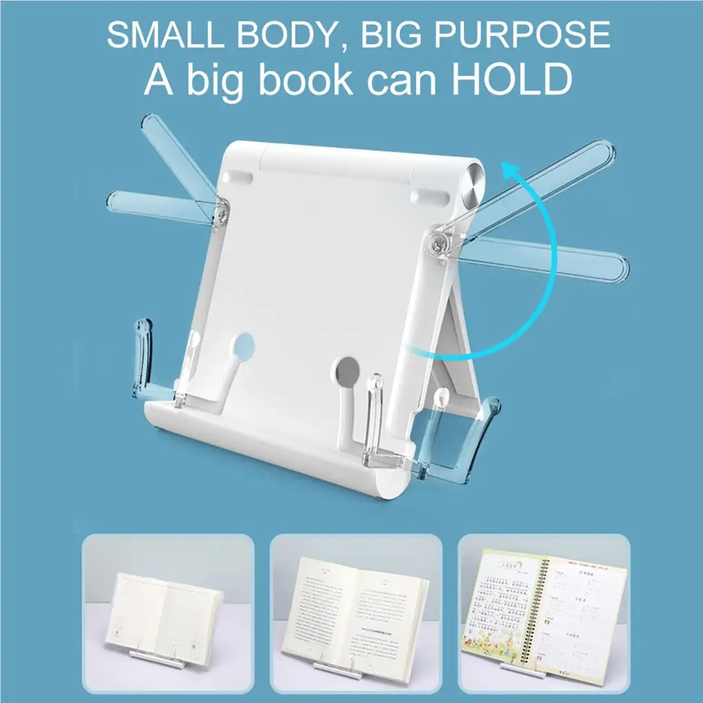 Book Stand Reading Holder Document Rack Smooth Surface Long-lasting Multipurpose School Stable Structure Foldable Light-weight