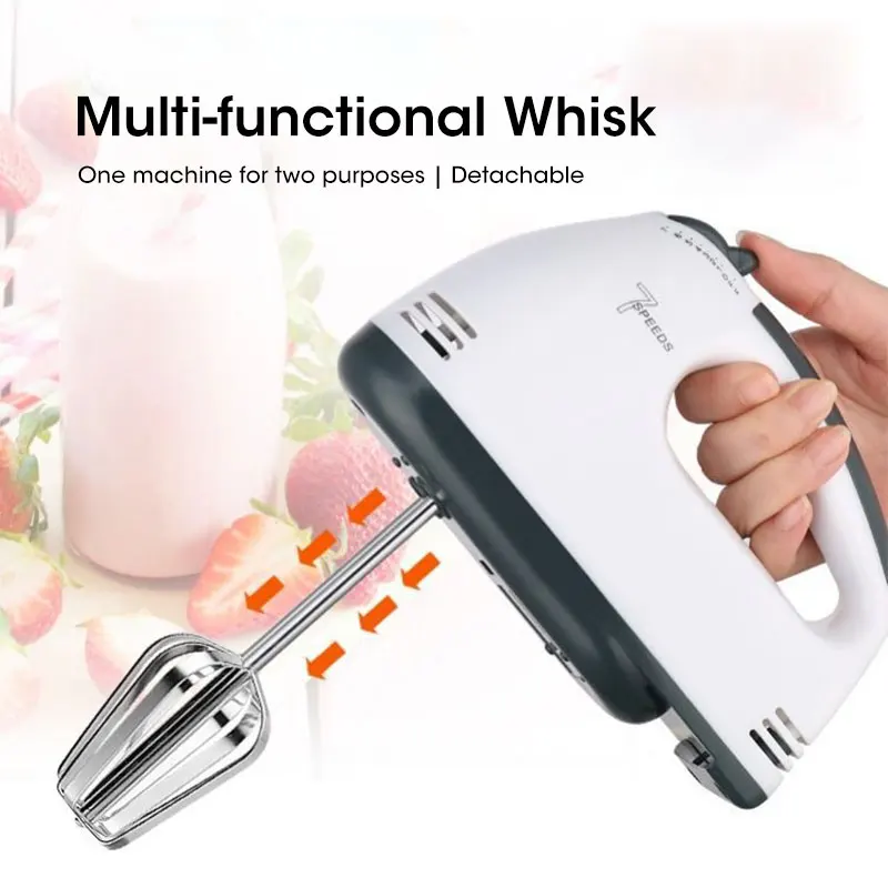 Handheld 7 Speed Automatic Electric Mixer Multi Functional for Food Egg Cream Cake Dough Mixing Baking Kitchen Home Use