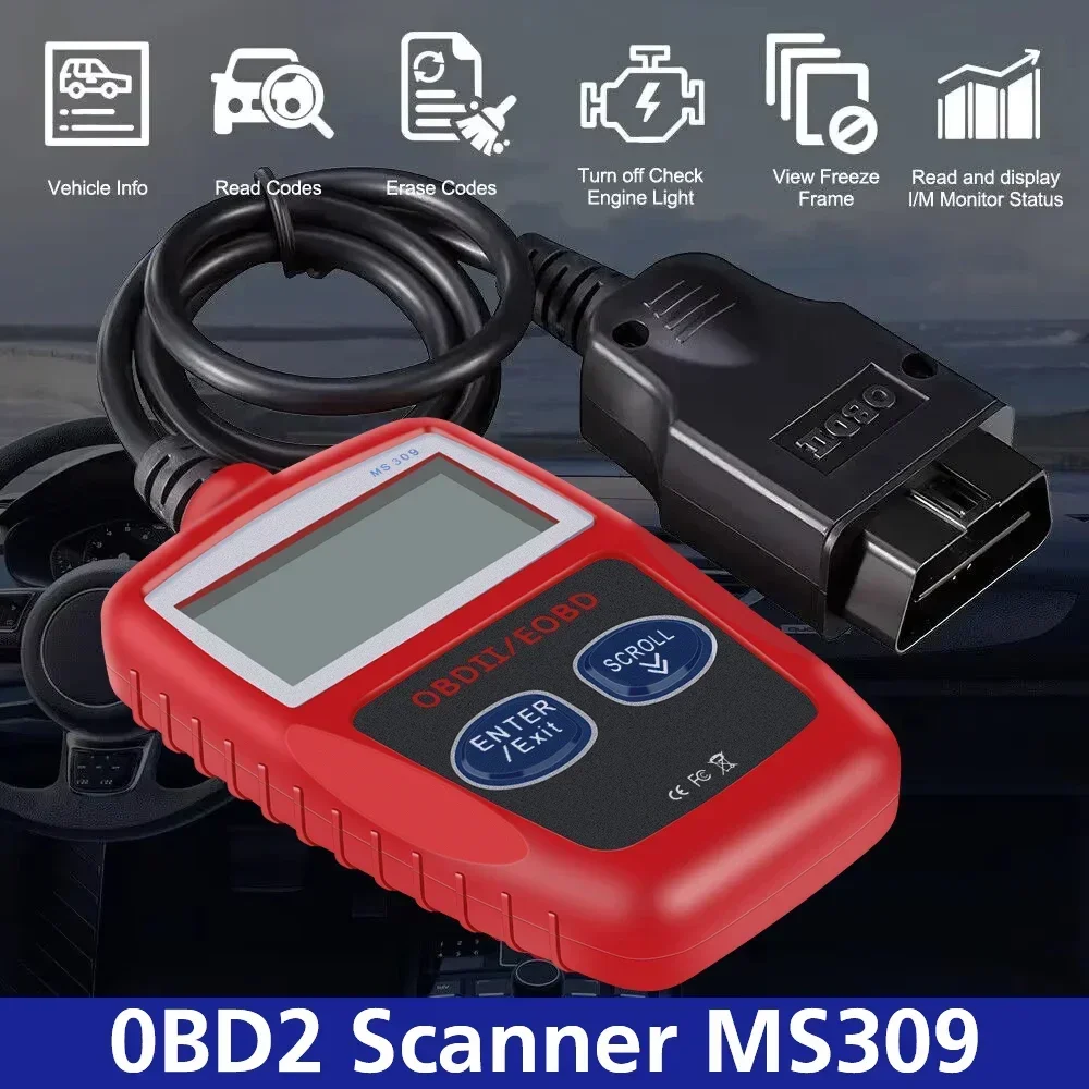 Ferramentas de diagnóstico do carro leitor código obd2 display digital obd 2 scanner multi funcional código falha claro 16 pinos versão universal