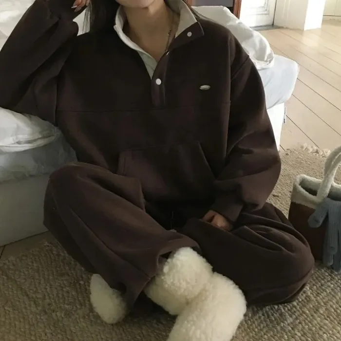 Cseta de Manga Longa Casual Fena com Gola  e Forro de Fce para Outono e Inverno