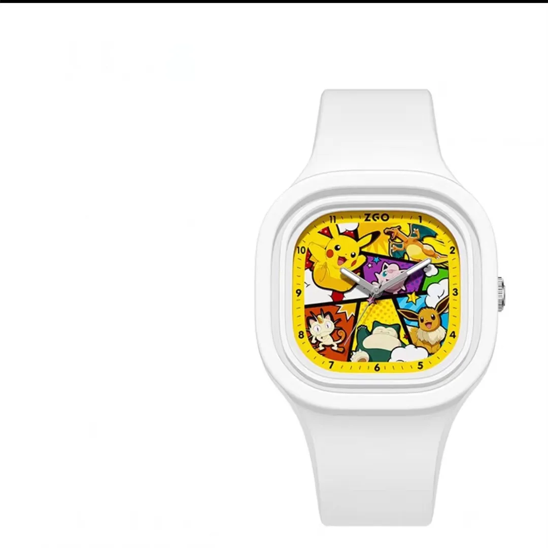 子供用pikachuスクエアシリコンデジタルリストウォッチ、漫画ポインター、発光、男の子、女の子、子供、誕生日、フェスティバル、ギフト、新しい