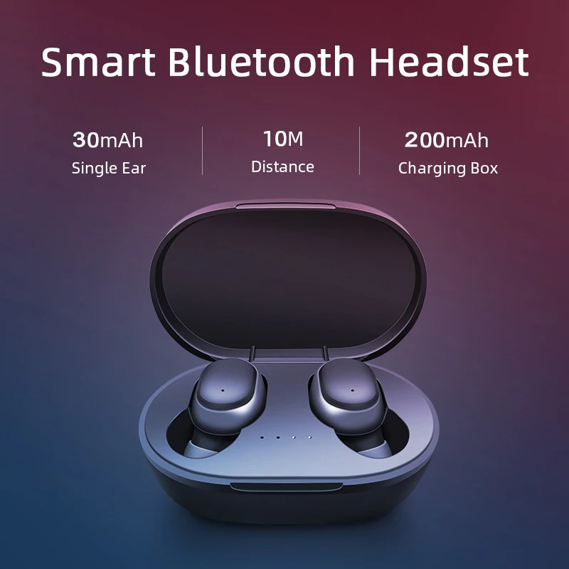 A6S TWS oordopjes Draadloze koptelefoon voor universele telefoons Bluetooth-hoofdtelefoon met microfoon Sport Fietsen Hoge kwaliteit headset