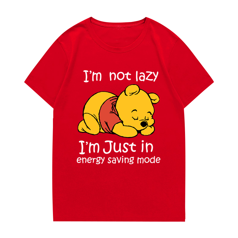 Kaus Lengan Pendek Kartun Winnie The Pooh Gaun Pasangan Longgar Menyenangkan Kreatif Disney Gaya Harajuku Lengan Pendek