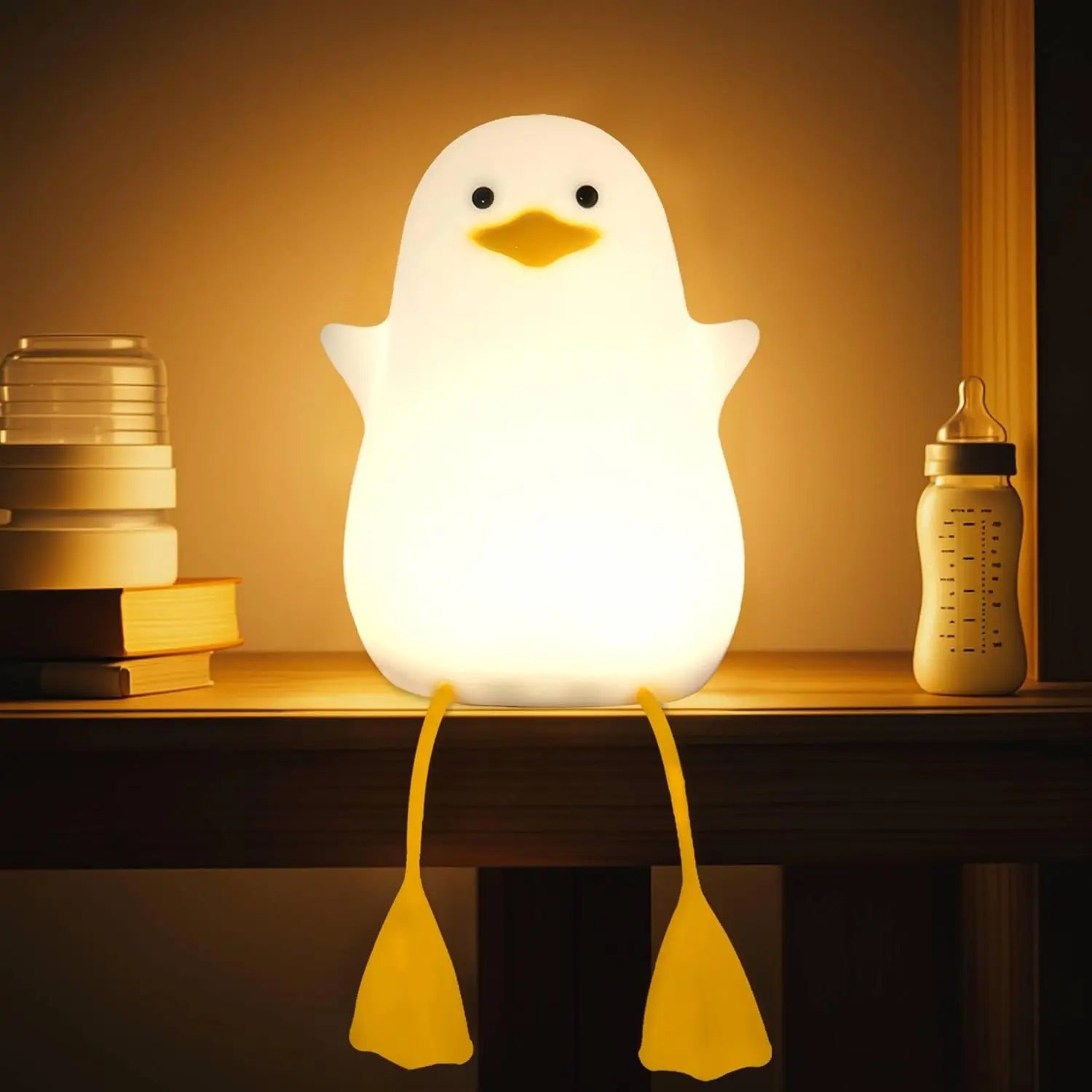 Lampka nocna Duck dla dzieci Śliczne zwierzęce silikonowe sterowanie dotykowe Możliwość przyciemniania USB Akumulator nocny Wystrój sypialni Prezenty urodzinowe