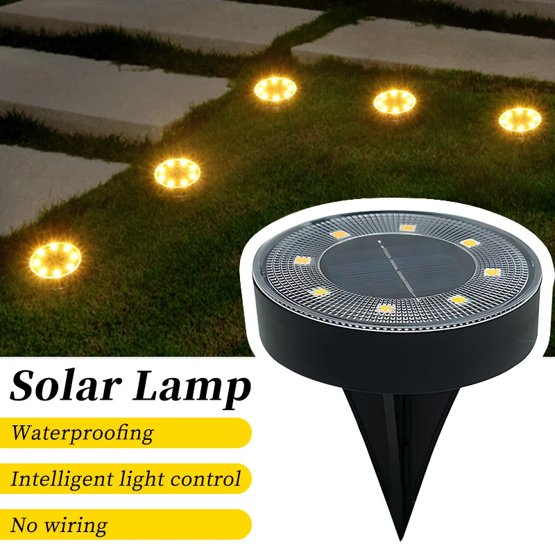 Luz LED de tierra de energía Solar para exteriores, iluminación impermeable IP68, Control de camino, luces de cubierta, camino de entrada, césped, lámpara de decoración de jardín