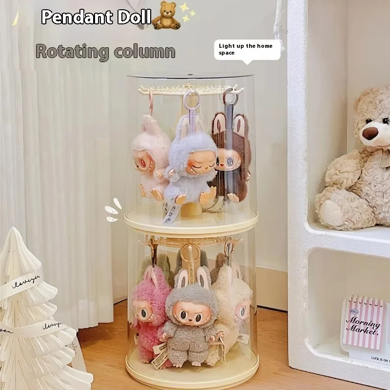 Labubu Doll Handmade Blind Box Storage Display Stand Labubu Pendant Display Box Rotating Transparent Decorative Ornaments