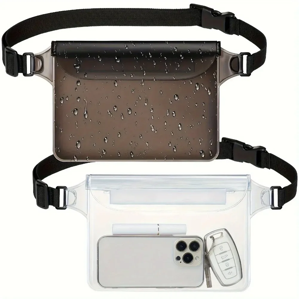 Three-Layer Sealed Waterproof Phone Bag Touch Screen Compatible Waist Bag for Swimming Drifting Diving