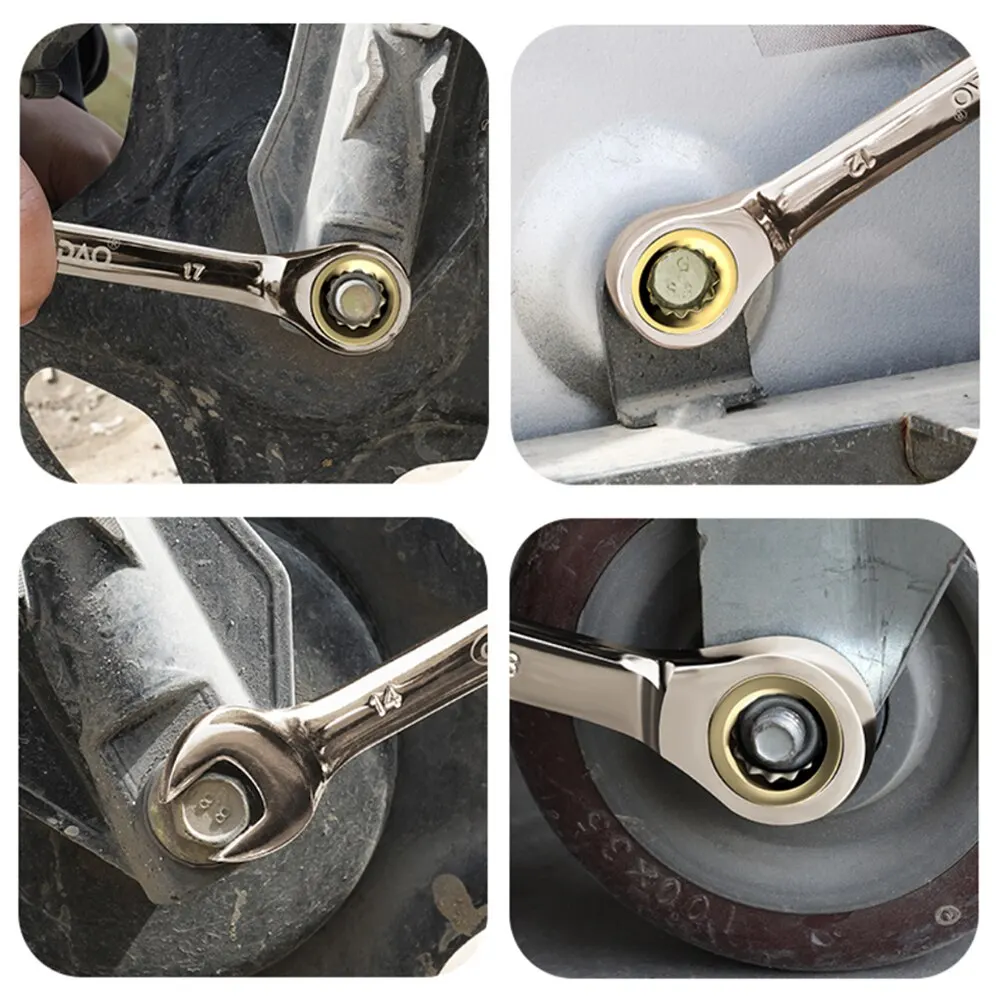 Chiave a chiave 1Pc chiavi a cricchetto dorate flessibili chiavi universali dinamometriche per strumenti di riparazione auto strumento manuale metrico