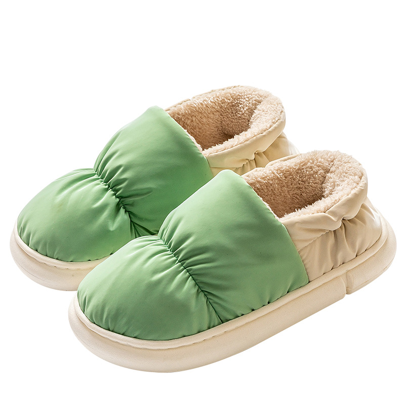 Comwarm-Zapatillas de invierno para mujer, pantuflas cálidas de felpa de algodón, zapatos peludos de suela gruesa antideslizantes para interior del hogar, novedad de 2022