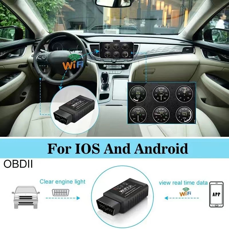 OBD2 WIFI ELM327 V1.5 Scanner Auto Code Reader Diagnostic Tool voor iPhone IOS/Android Automotive Foutdetector