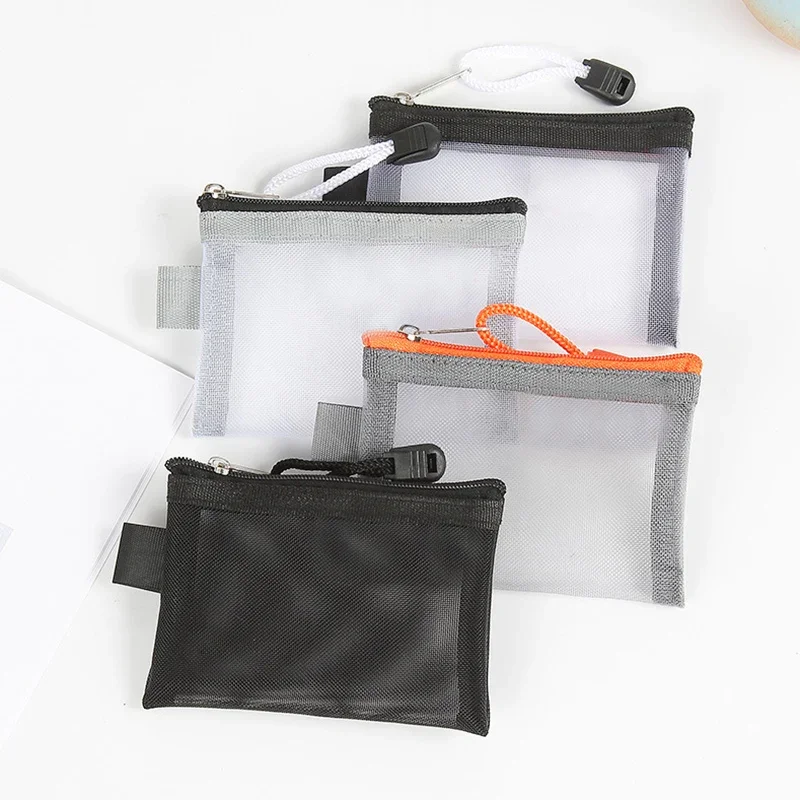 Monedero transparente con cremallera para mujer, tarjetero, billeteras, monederos pequeños para mujer, tarjetero de malla, almacenamiento de dinero, bolsas con cremallera