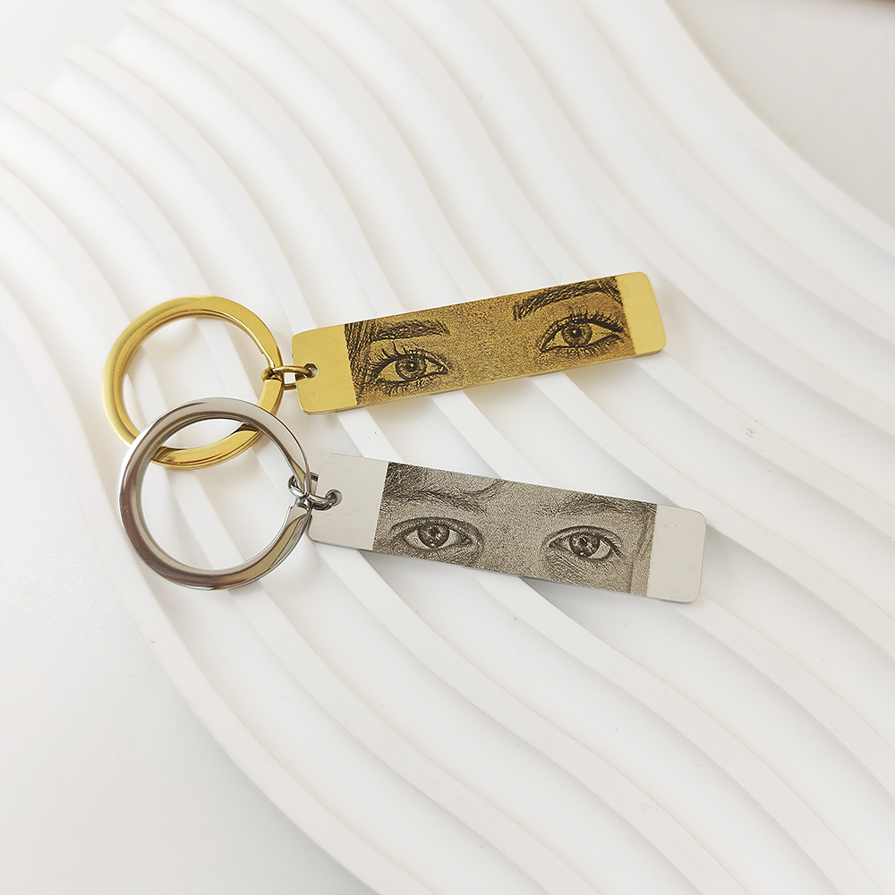 Брелок для ключей с лазерной гравировкой, из нержавеющей стали